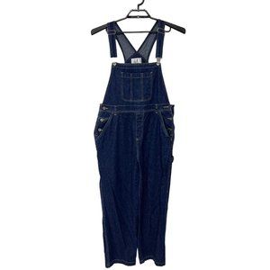 Highway Sport Men's Dark Wash Lightweight Pull-On Blue Denim Overalls Size L